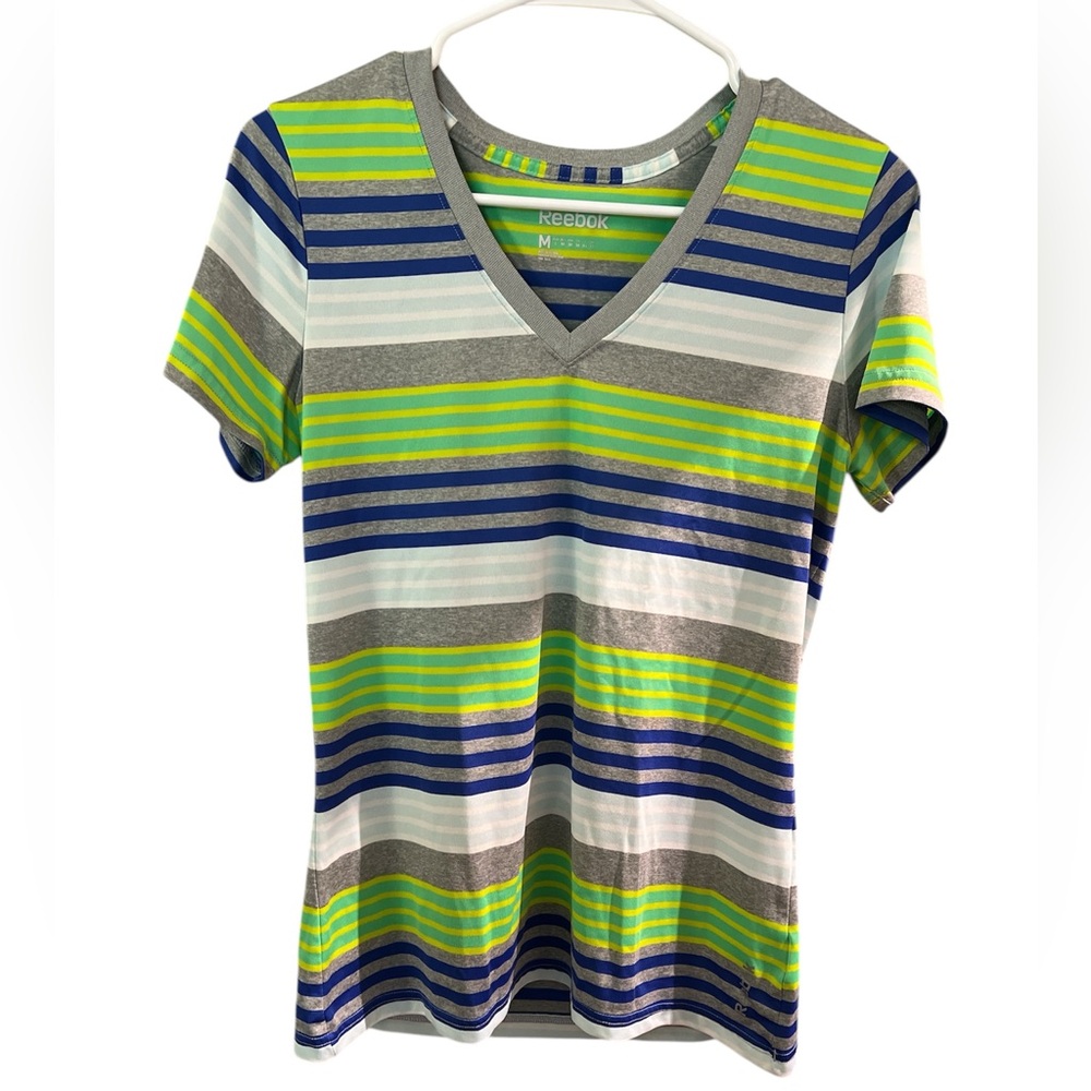 Reebok Athletic Dry-Fit T-Shirt – Women’s Size M – Striped